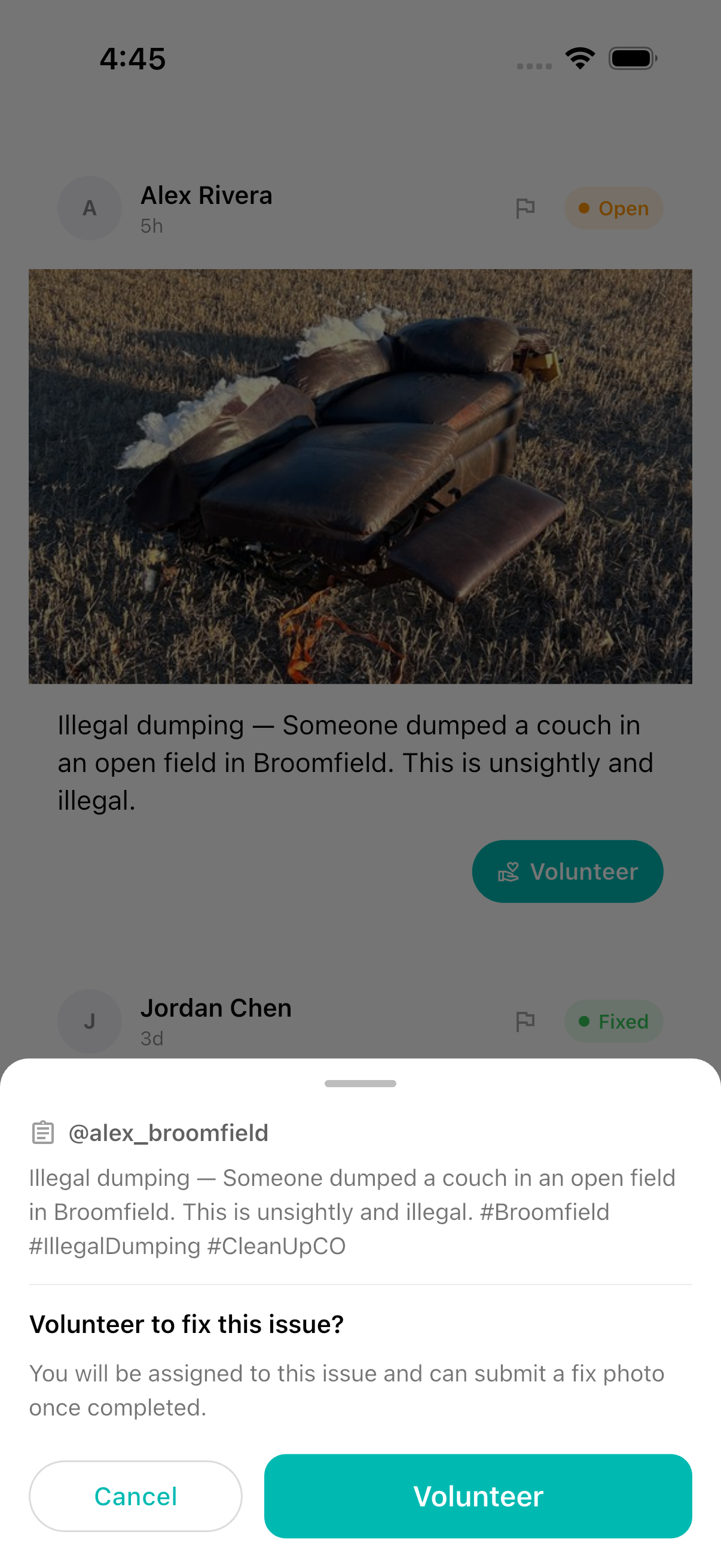 Volunteer to fix